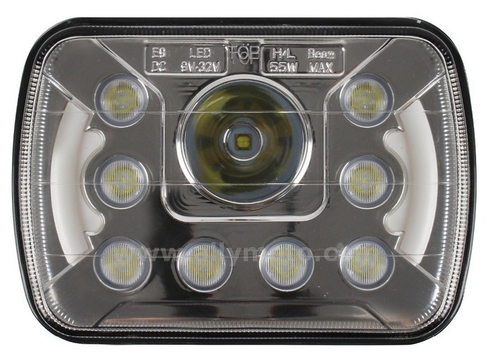 154 6 Inch X 7 Inch Headllamps 7Inch 55W Hi-Lo Beam Led Headlights Insert With Halo Ring Angel Eyes Truck